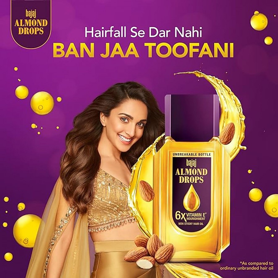 Bajaj Almond Drops Non-Sticky Hair Oil - For Healthy & Beautiful Hair