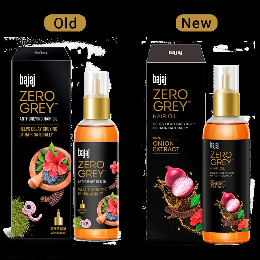 Bajaj Zero Grey Anti-Greying Hair Oil - Delay Greying Of Hair Naturally