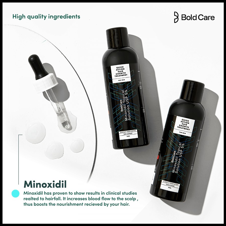 Bold Care Minoxidil Topical Solution USP 5% - No Alcohol