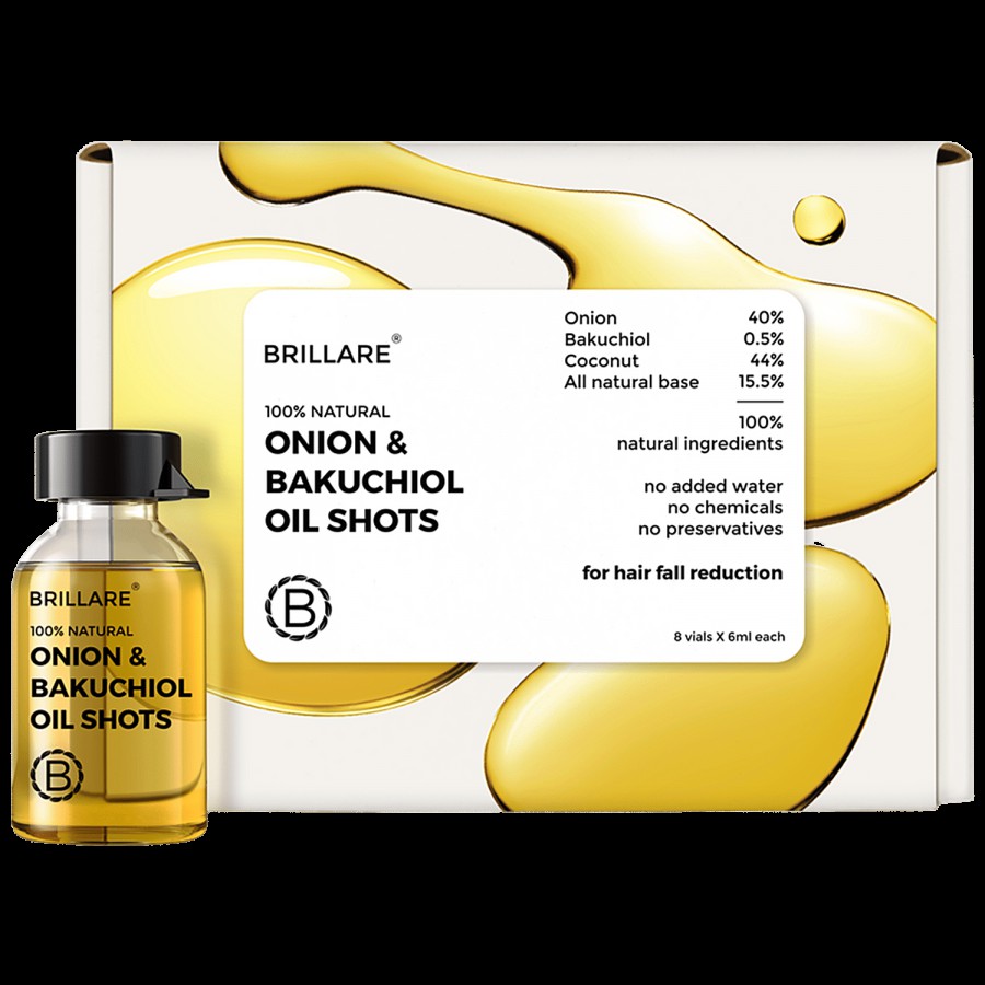 Brillare Onion & Bakuchiol Oil Shots For Hair Fall Reduction