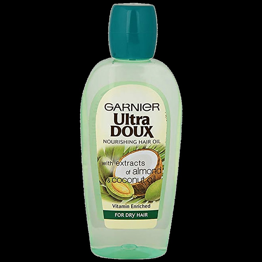 Garnier Ultra Doux Nourishing Hair Oil - With Extracts Of Almond & Coconut Oil