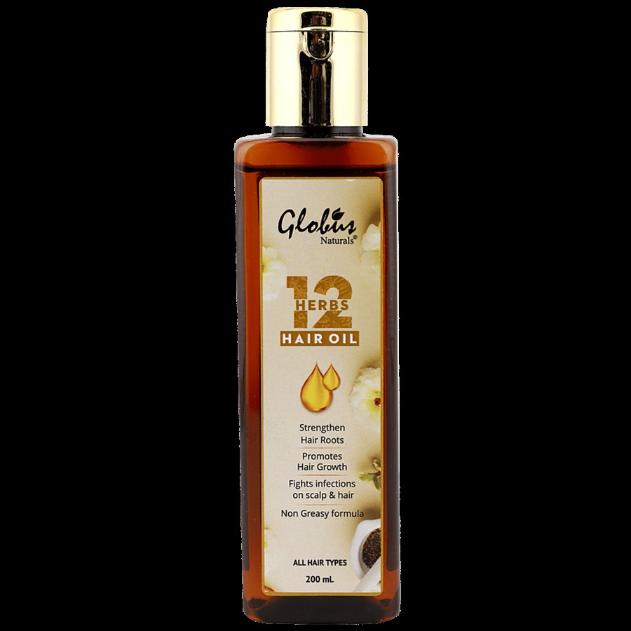 Globus Naturals 12 Herbs Hair Growth Oil - Deeply Nourishes