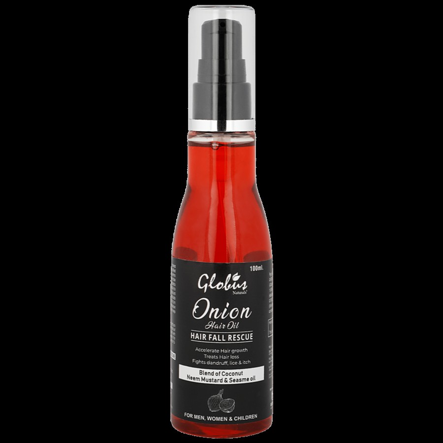 Globus Naturals Onion Hair Oil - For Fall Rescue & Growth