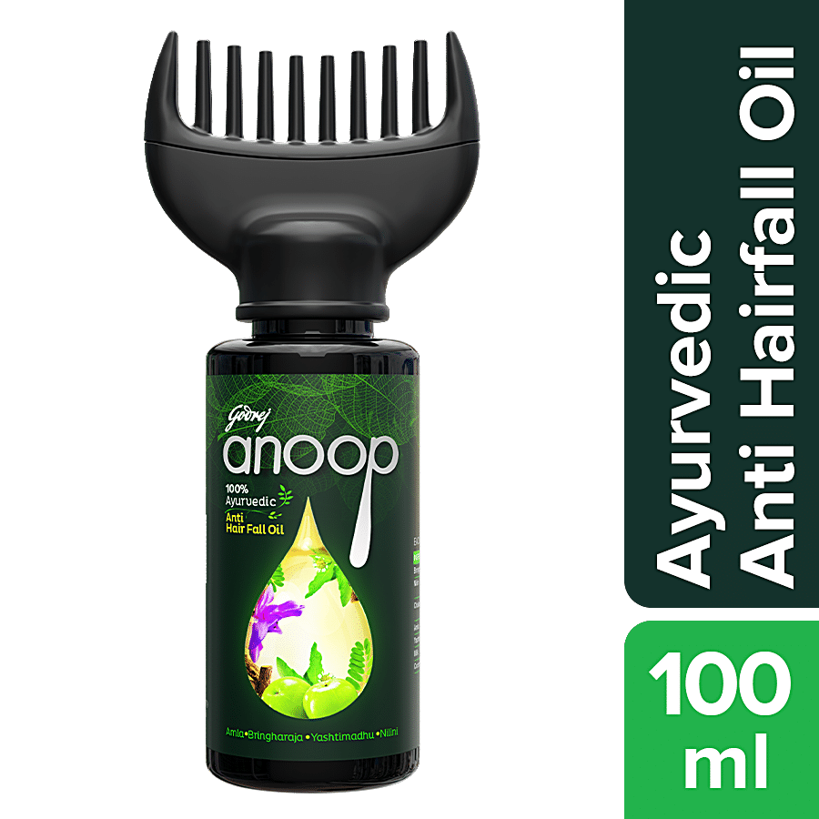 Godrej Anoop 100% Ayurvedic Anti Hair Fall Oil - Blacken & Strengthen Hair