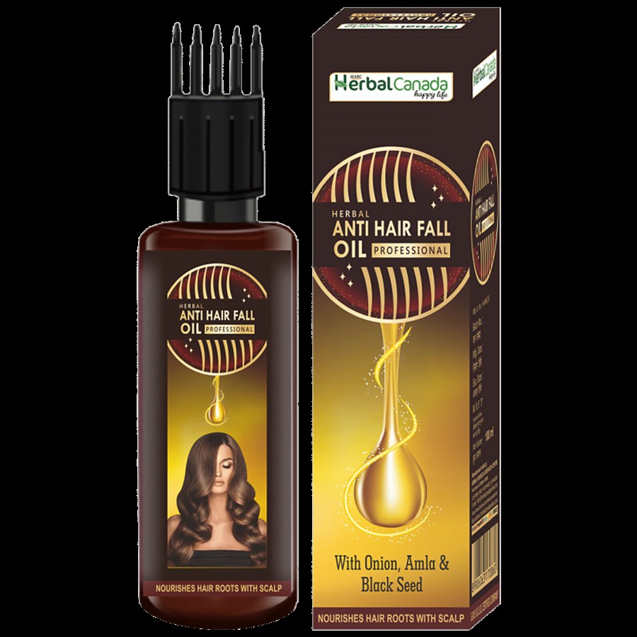 Herbal Canada Anti-Hair Fall Oil - Nourishes Hair Roots & Scalp