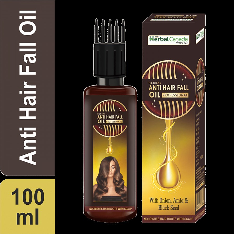 Herbal Canada Anti-Hair Fall Oil - Nourishes Hair Roots & Scalp