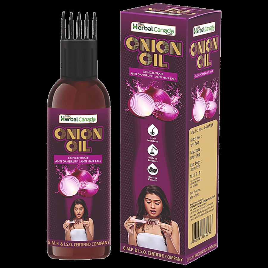 Herbal Canada Onion Oil Concentrate For Hair Growth & Hair Fall Control - Anti-Dandruff