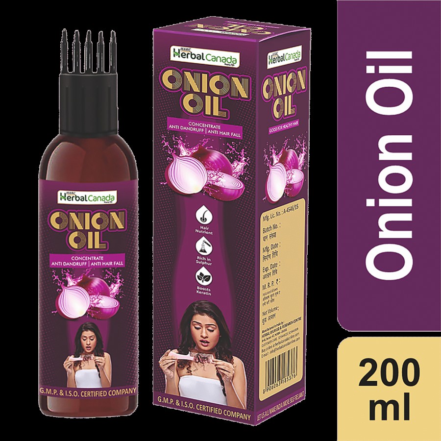 Herbal Canada Onion Oil Concentrate For Hair Growth & Hair Fall Control - Anti-Dandruff