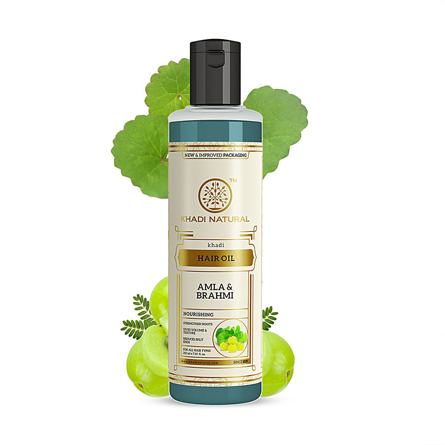 Khadi Natural Amla & Brahmi Hair Oil - Reduces Split Ends