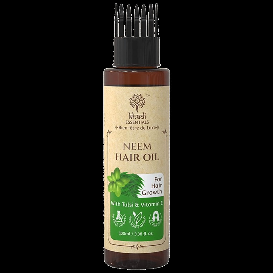 Khadi Essentials Neem Hair Oil - With Tulsi & Vitamin E