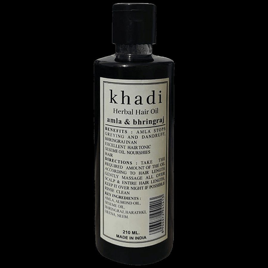 Khadi Herbal Amla Bhringraj Oil - Nourishes Hair