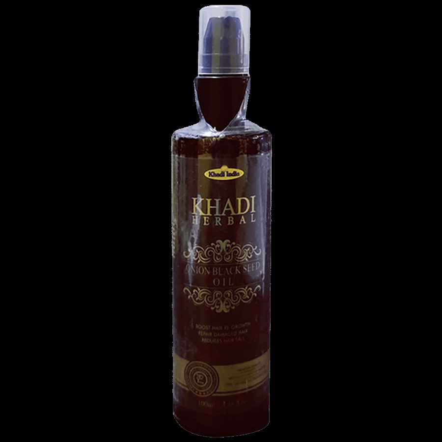 Khadi Herbal Onion Black Seed Oil - Makes Hair Silky & Nourished