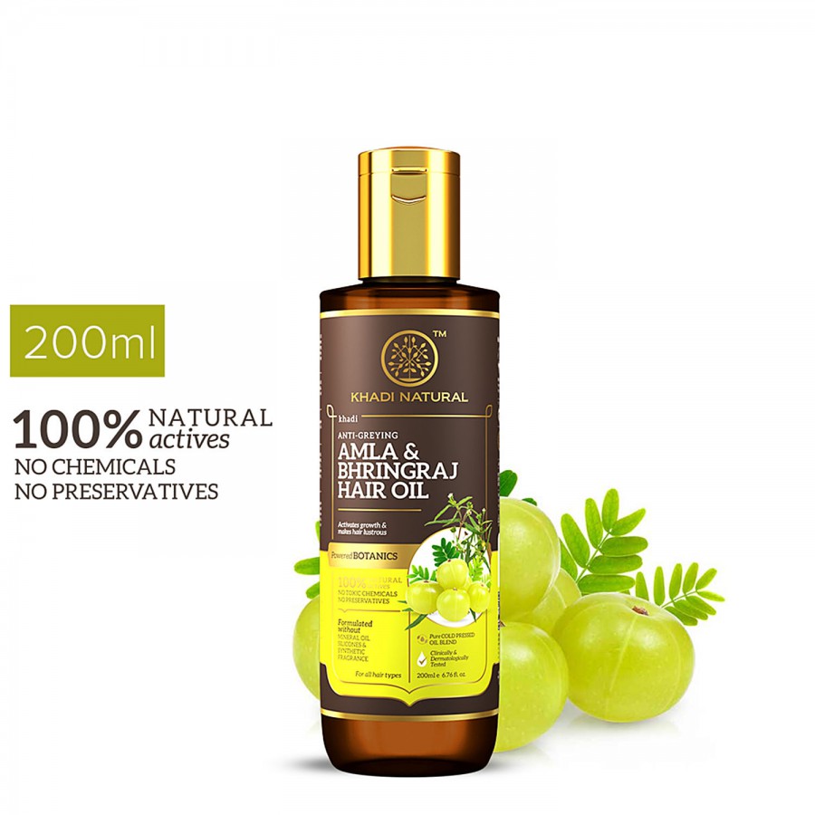 Khadi Natural Amla & Bhringraj Hair Oil - Anti-Greying