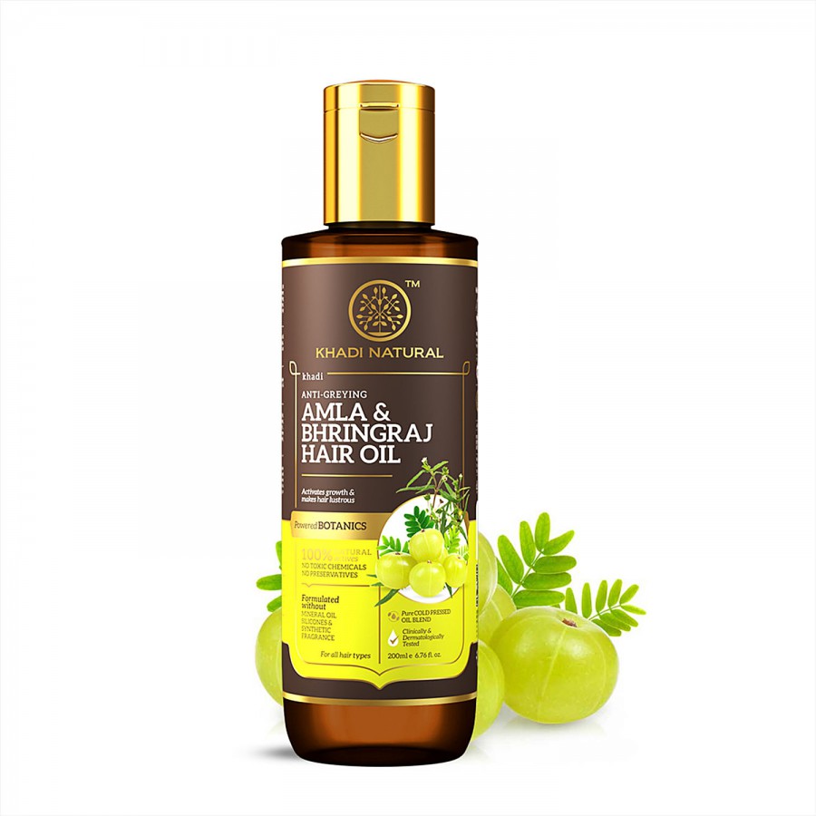 Khadi Natural Amla & Bhringraj Hair Oil - Anti-Greying