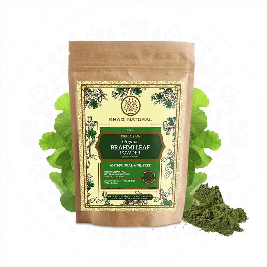 Khadi Natural Brahmi Leaf Organic Powder - Anti-Fungal & Oil Free