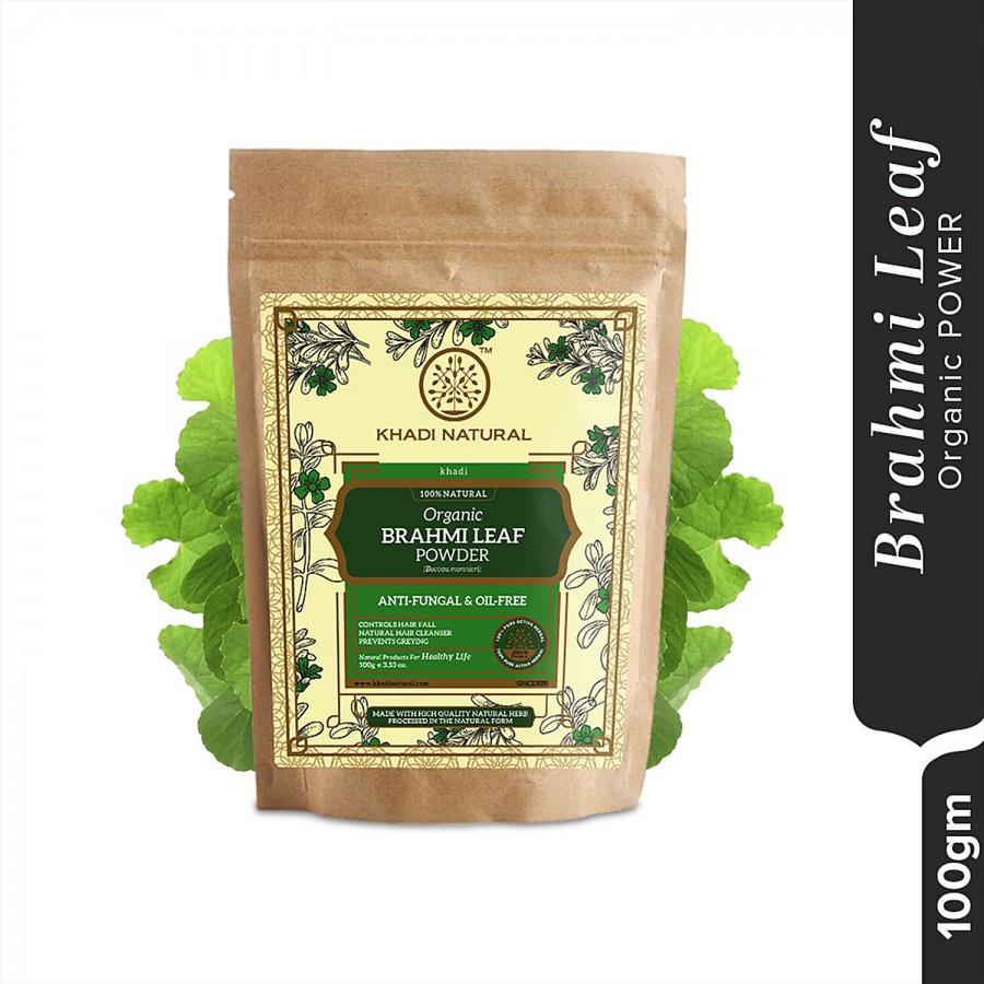 Khadi Natural Brahmi Leaf Organic Powder - Anti-Fungal & Oil Free