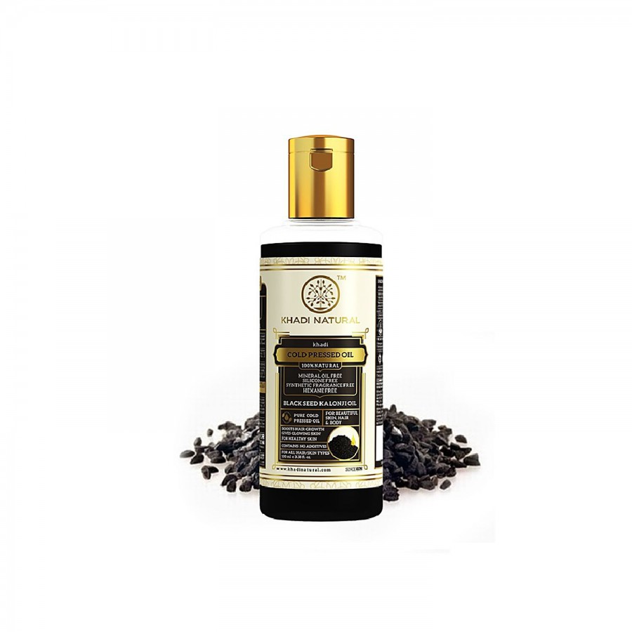 Khadi Natural Cold-Pressed Black Seed/Kalonji Oil - Boosts Hair Growth