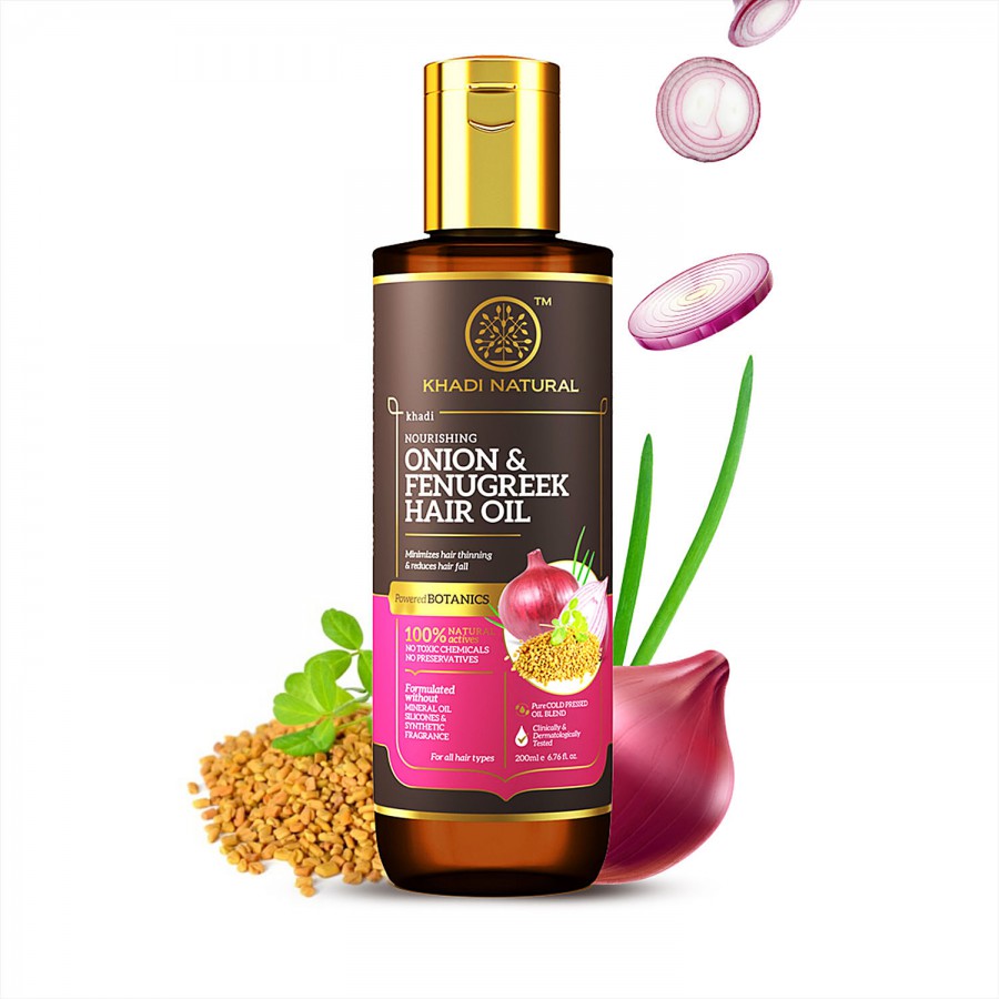 Khadi Natural Onion & Fenugreek Hair Oil - Powered Botanics