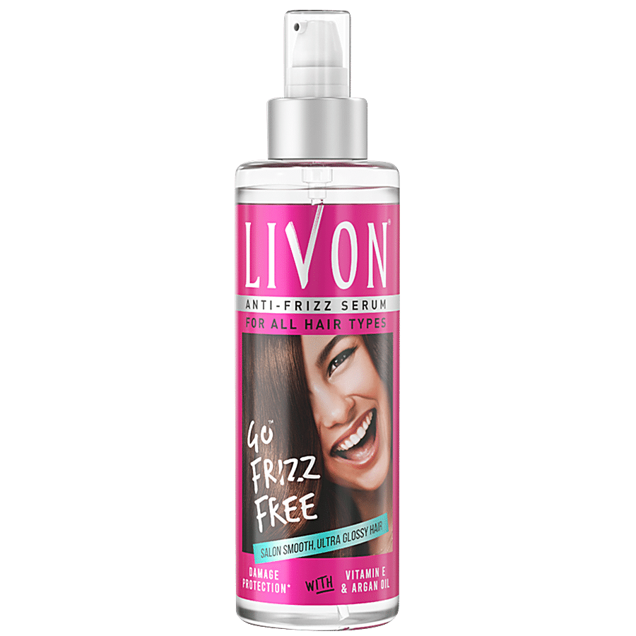 Livon Anti-Frizz Serum - With Vitamin E & Argan Oil