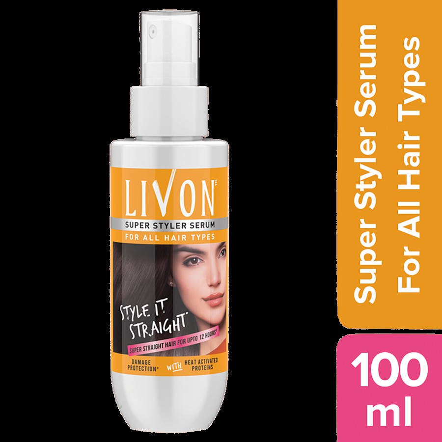 Livon Hair Straightening Serum - Up To 12 Hour Straighter Hair