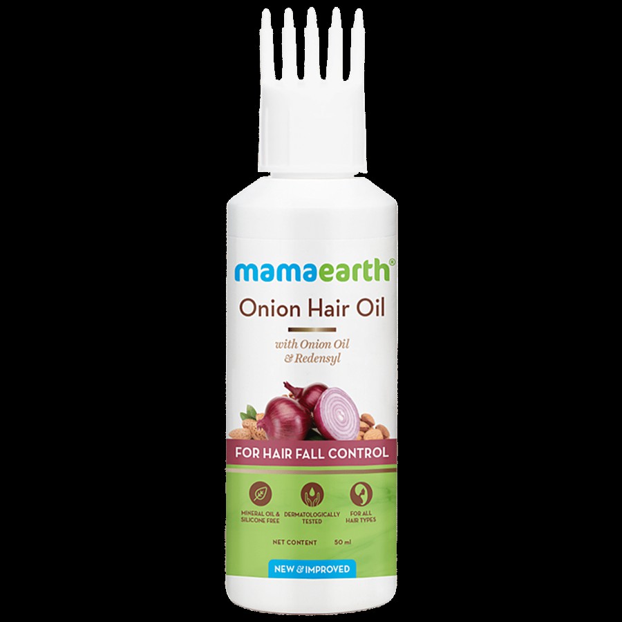 Mamaearth Onion Hair Oil With Redensyl - Controls Hair-Fall