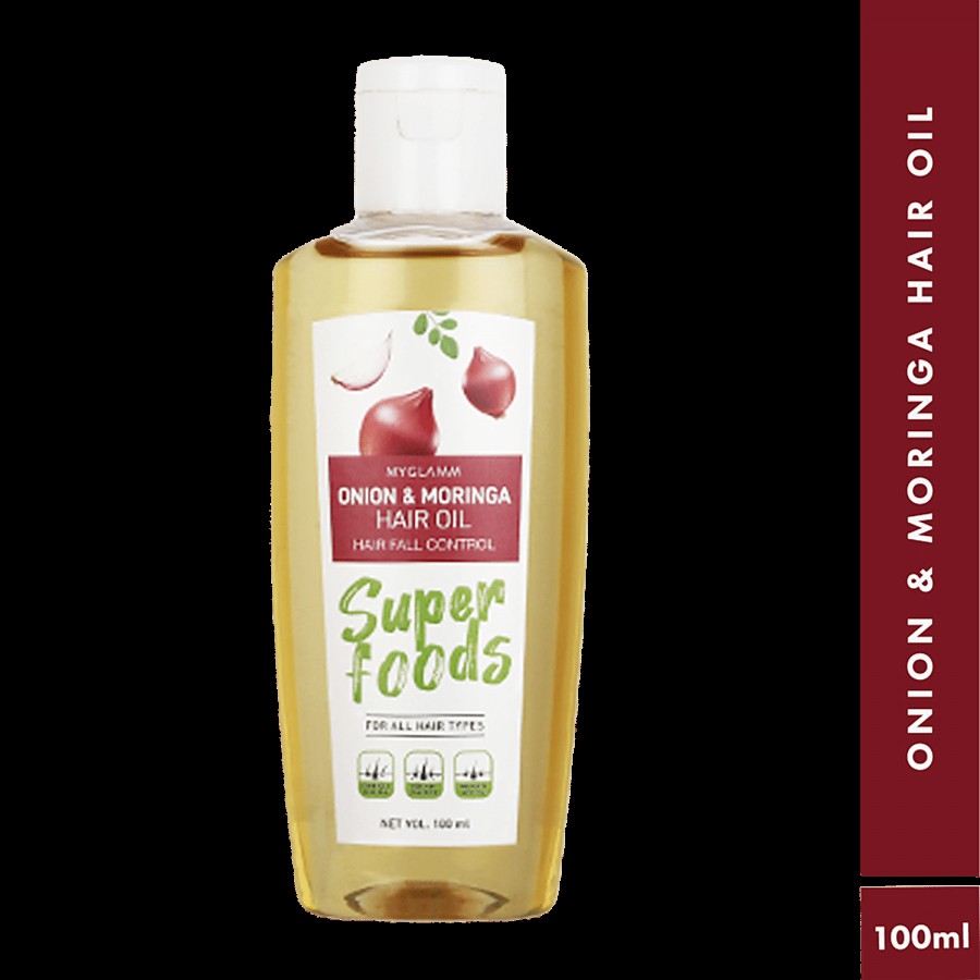 MyGlamm Superfoods Onion & Moringa Hair Oil - Controls Hairfall