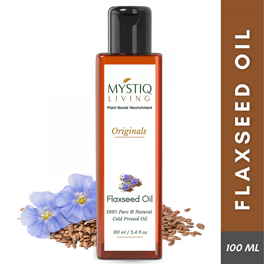 Mystiq Living Flax Seed Oil [ Alsi Tel ] with Omega - 3 for Healthy Hair