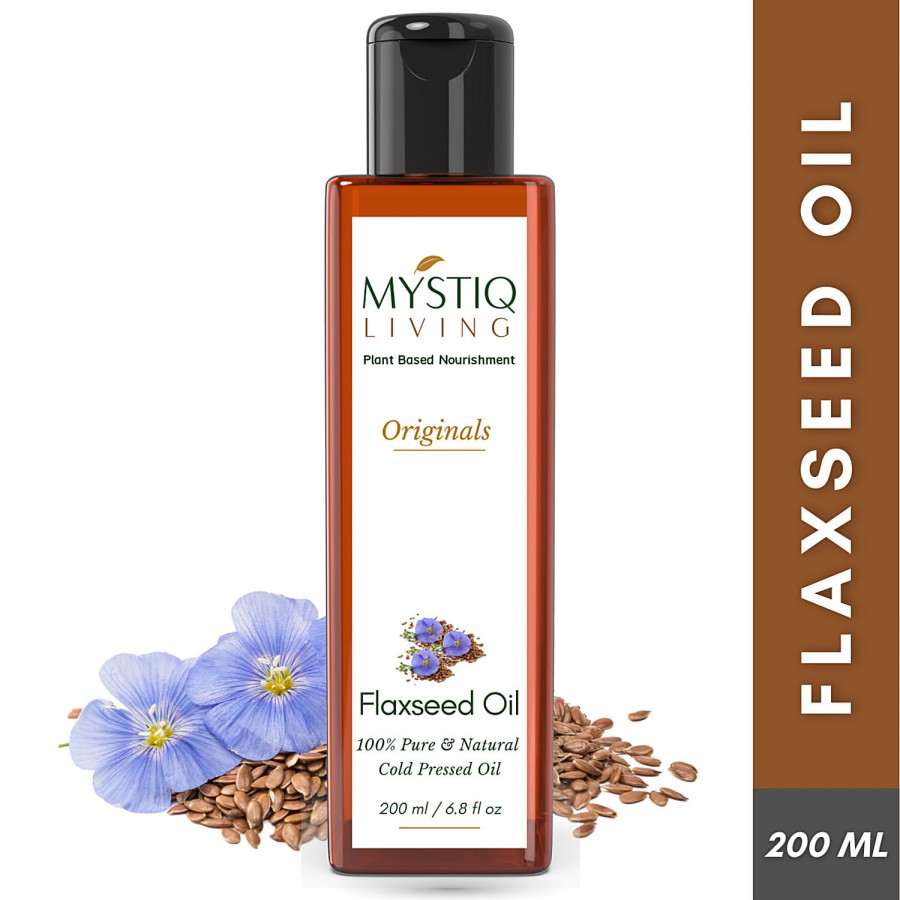 Mystiq Living Flax Seed Oil [ Alsi Tel ] with Omega - 3 for Healthy Hair