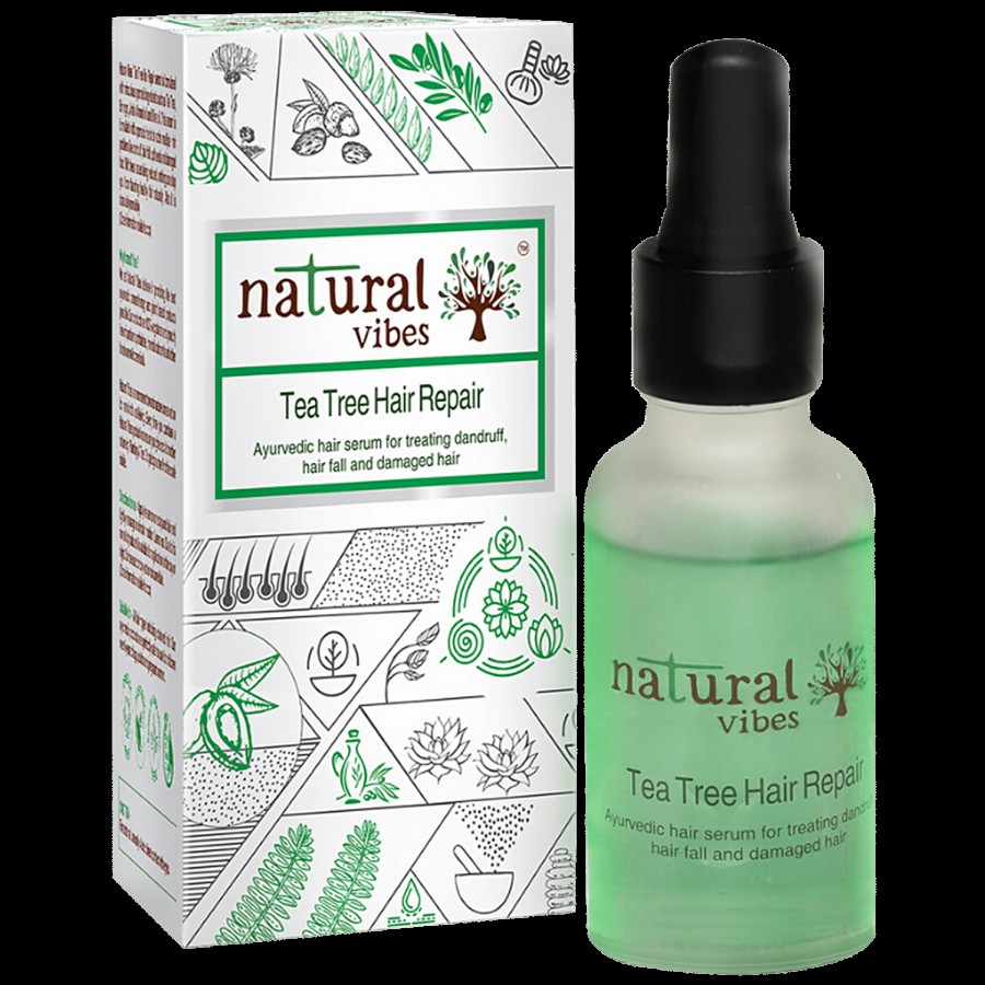 Natural Vibes Ayurvedic Tea Tree Hair Repair Serum - For Treating Dandruff