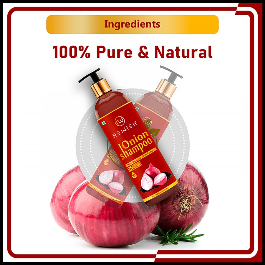 Newish Red Onion Shampoo - For Hair Growth & Hairfall Control