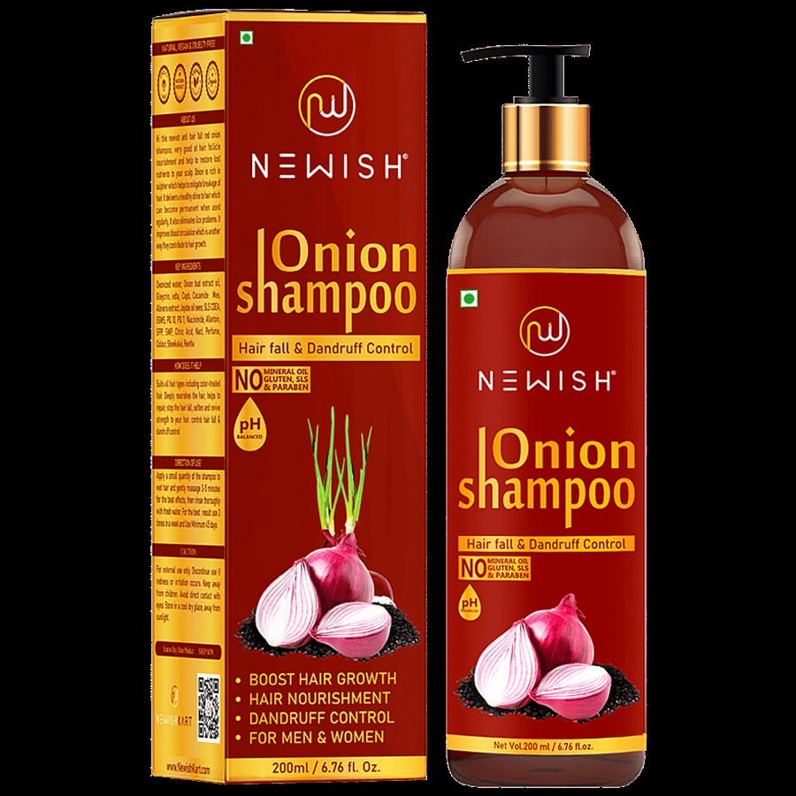 Newish Red Onion Shampoo - For Hair Growth & Hairfall Control