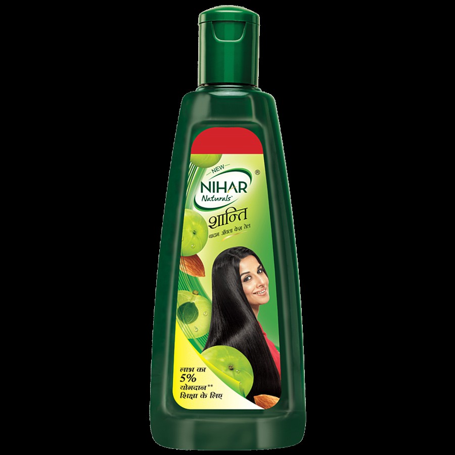 Nihar Naturals Shanti Badam Amla Hair Oil - Makes Hair Strong