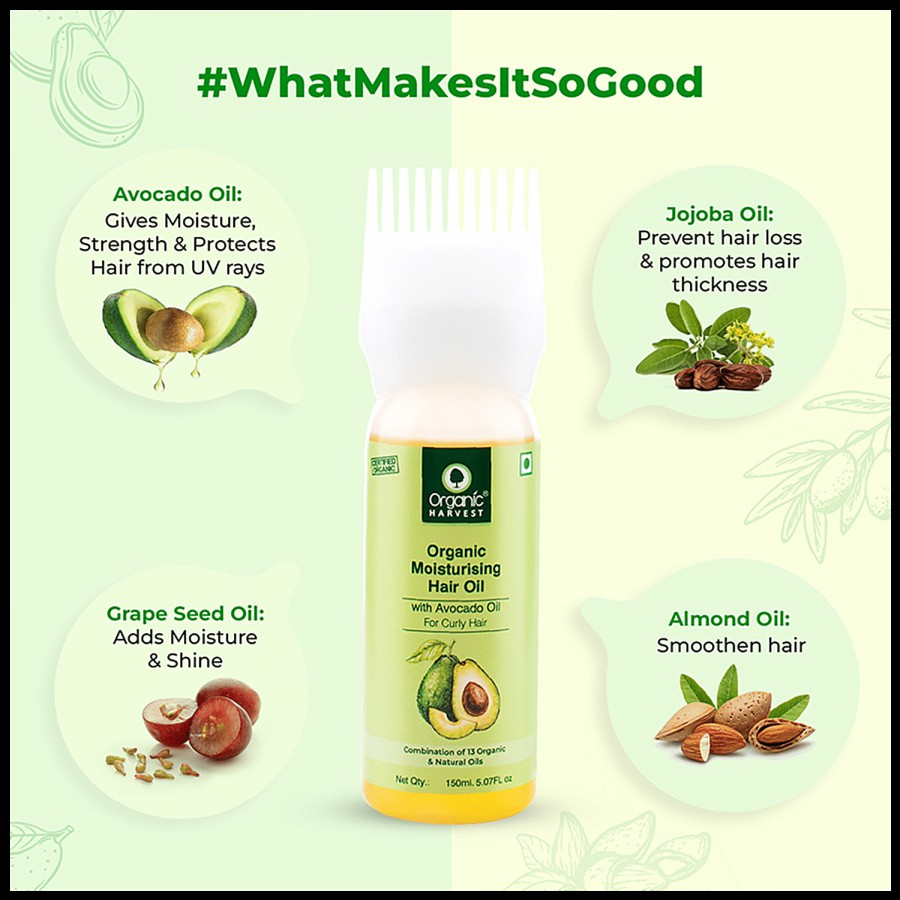 Organic Harvest Moisturising Hair Oil - With Avocado & Natural Oils