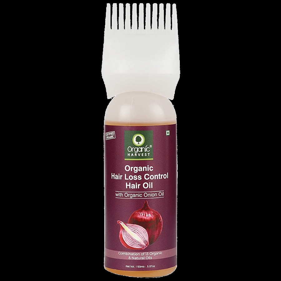 Organic Harvest Onion Hair Oil - Combination of 13 Organic Natural Oils