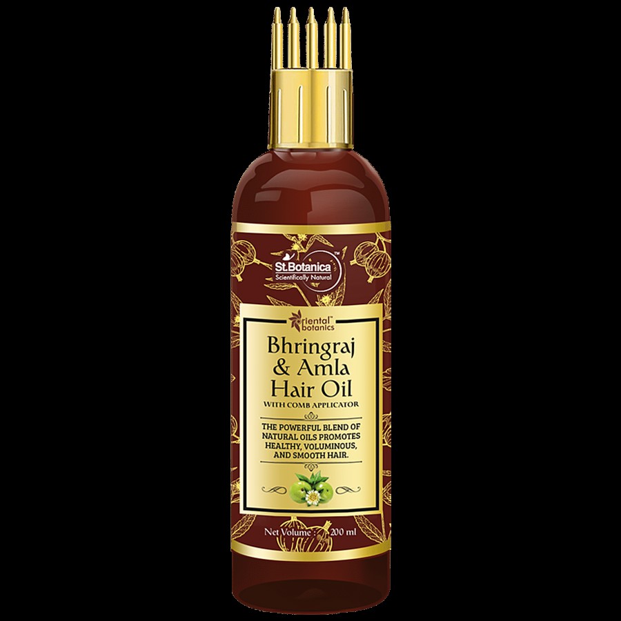 Oriental Botanics Bhringraj & Amla Hair Oil - Promotes Healthy