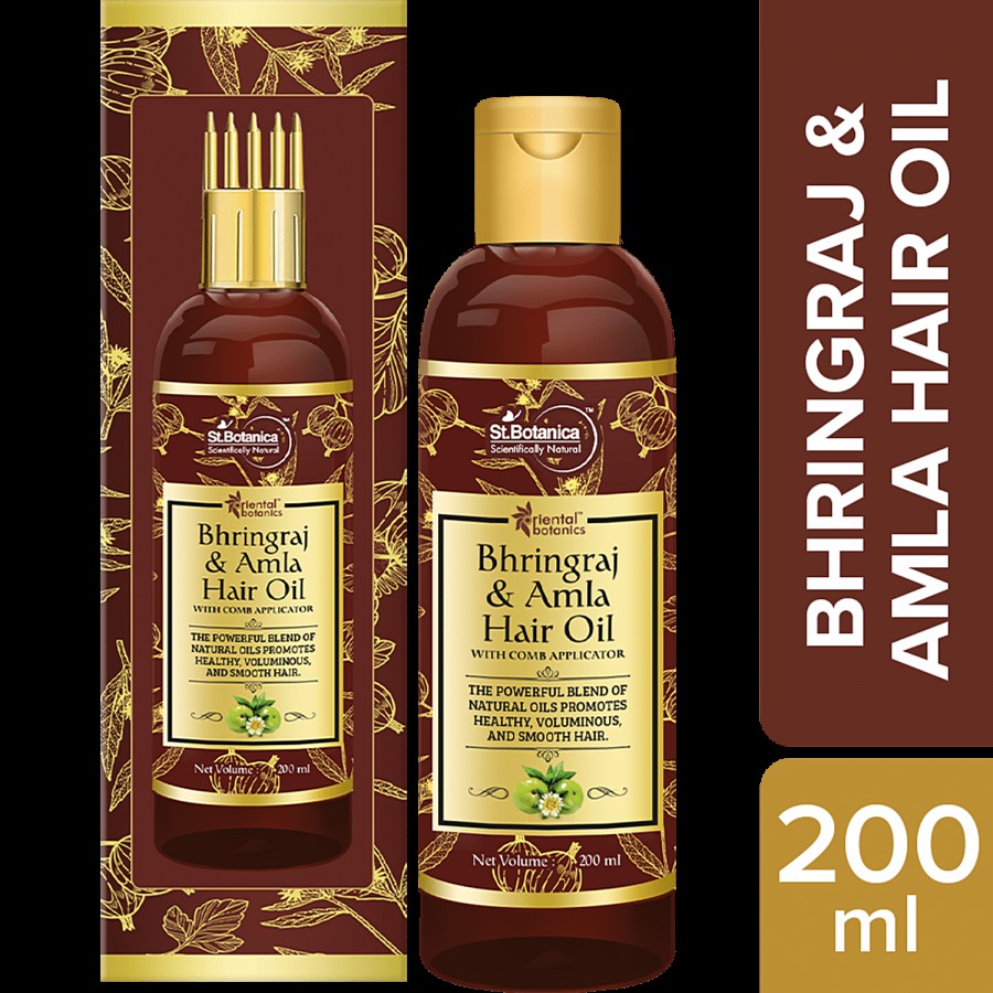 Oriental Botanics Bhringraj & Amla Hair Oil - Promotes Healthy