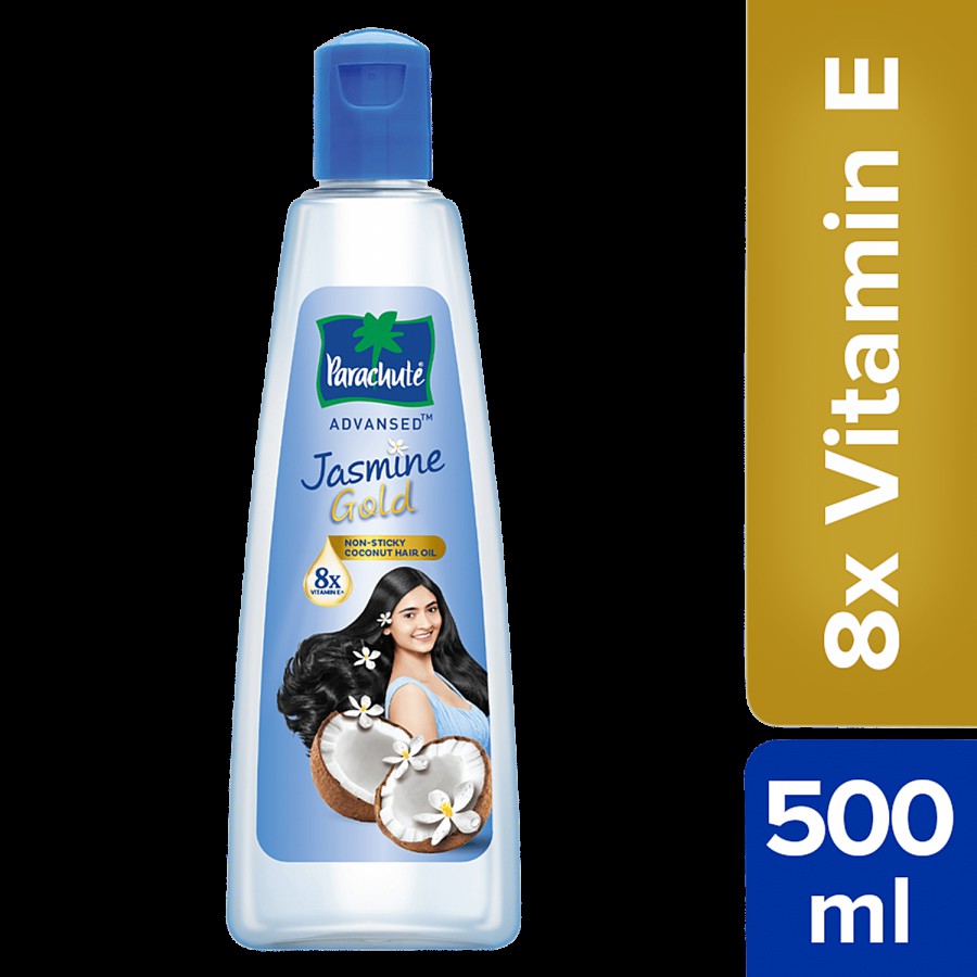 Parachute  Advansed Jasmine Gold Coconut Hair Oil With 8x Vitamin E - Non-Sticky