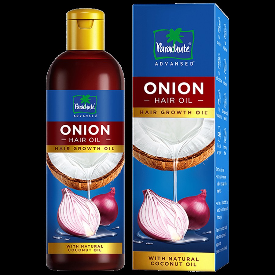 Parachute Advansed Onion Hair Oil - For Hair Growth & Hair Fall Control With Natural Coconut Oil & Vitamin E