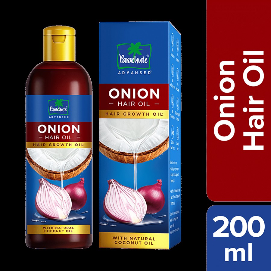 Parachute Advansed Onion Hair Oil - For Hair Growth & Hair Fall Control With Natural Coconut Oil & Vitamin E