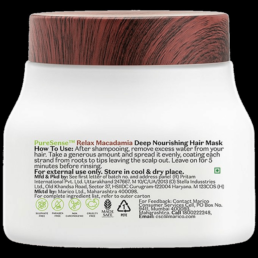 PureSense Macadamia Deep Nourishing Hair Mask - Moisturises & Conditions Hair