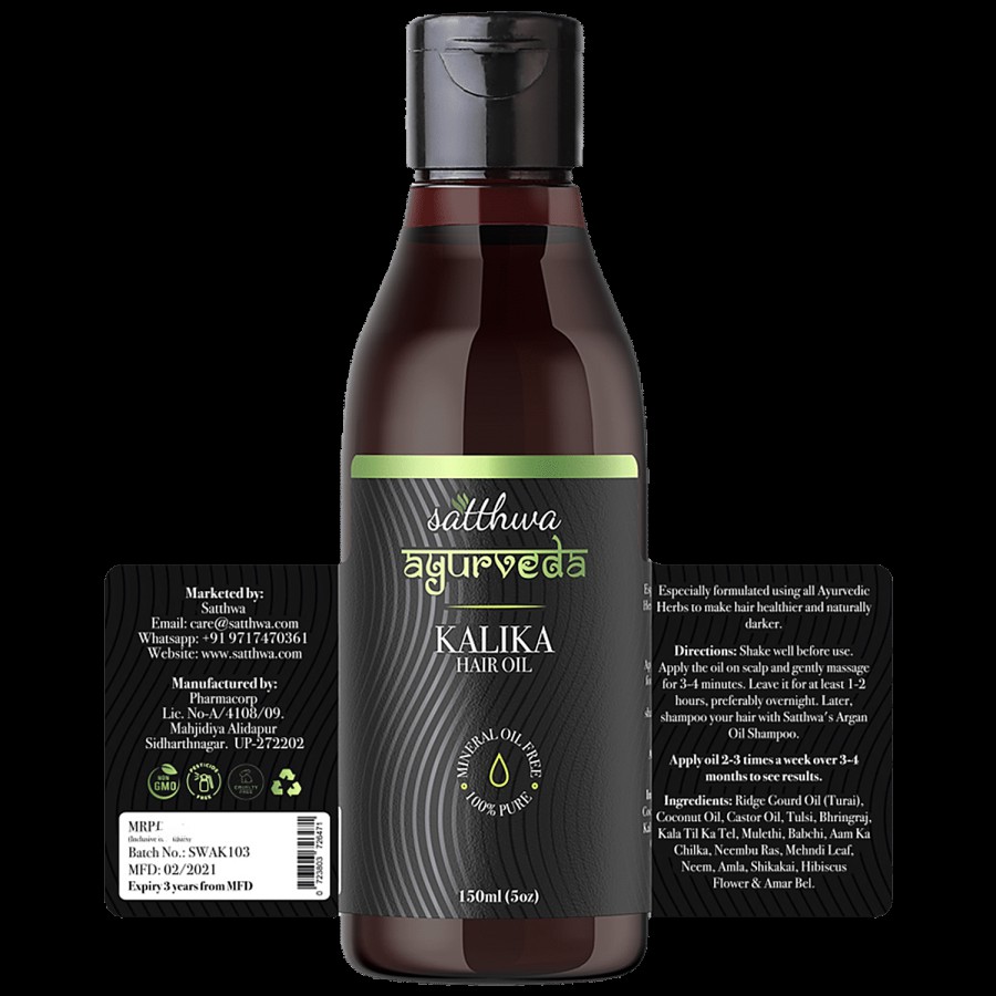 Satthwa Kalika Hair Oil - Make Your Hair Naturally Darker