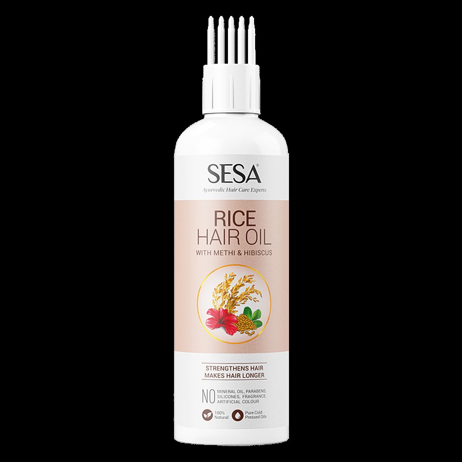 Sesa Rice Hair Oil With Methi & Hibiscus For Long & Strong Hair - 100% Natural