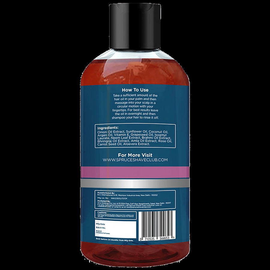 Spruce Shave Club Onion Hair Oil For Hair Growth & Hair Fall Control - 100% Natural