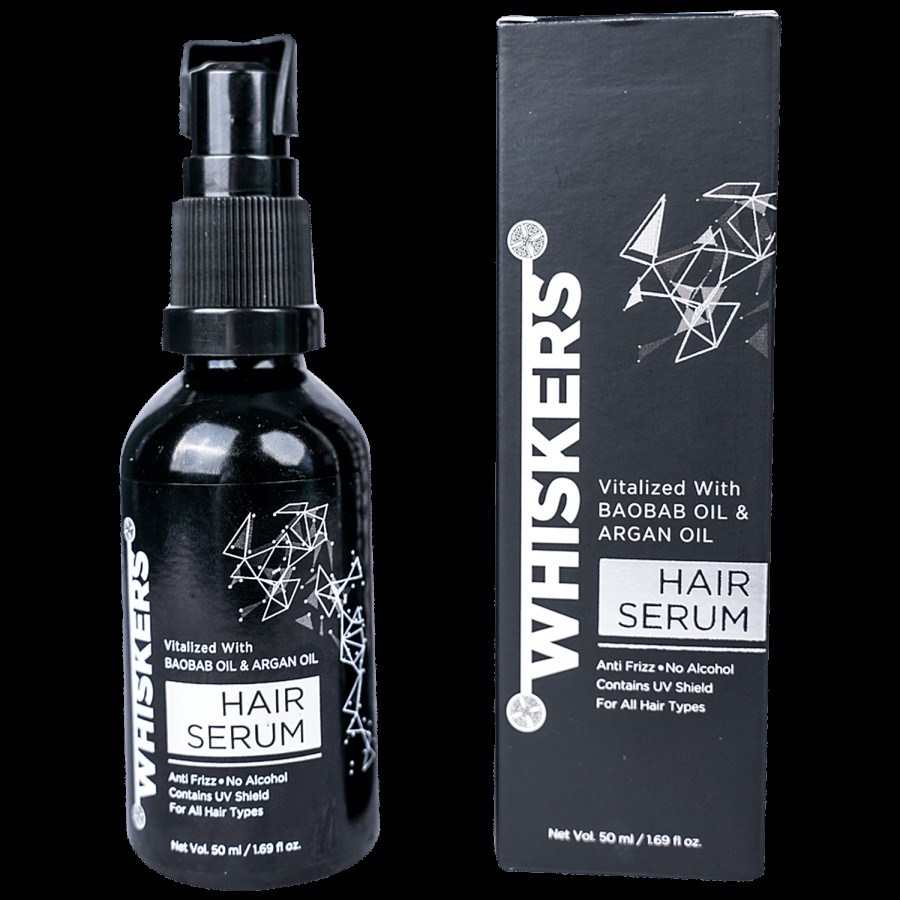 Whiskers Hair Serum - Vitalized With Baobab Oil & Argan Oil