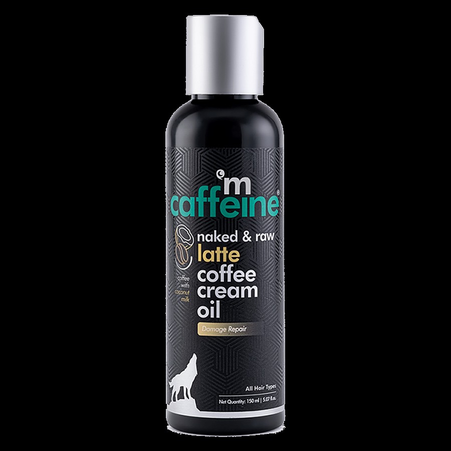 mCaffeine Naked & Raw Latte Coffee Scalp & Hair Cream Oil - Provides Nourishment