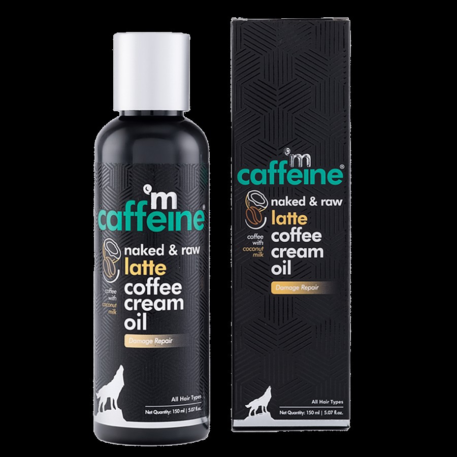 mCaffeine Naked & Raw Latte Coffee Scalp & Hair Cream Oil - Provides Nourishment