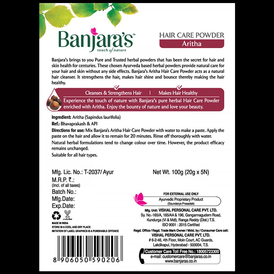 Banjara's Aritha Hair Care Powder - Pure Herb