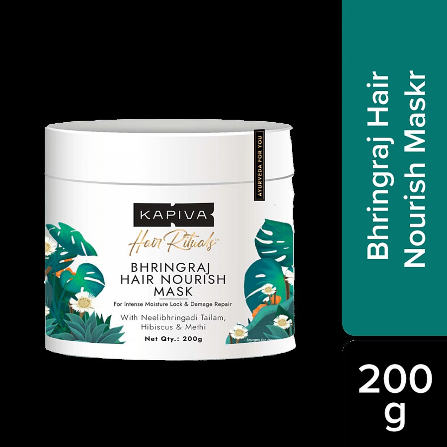 Kapiva Bhringraj Hair Nourish Mask - For Intense Moisture Lock & Damaged Repair