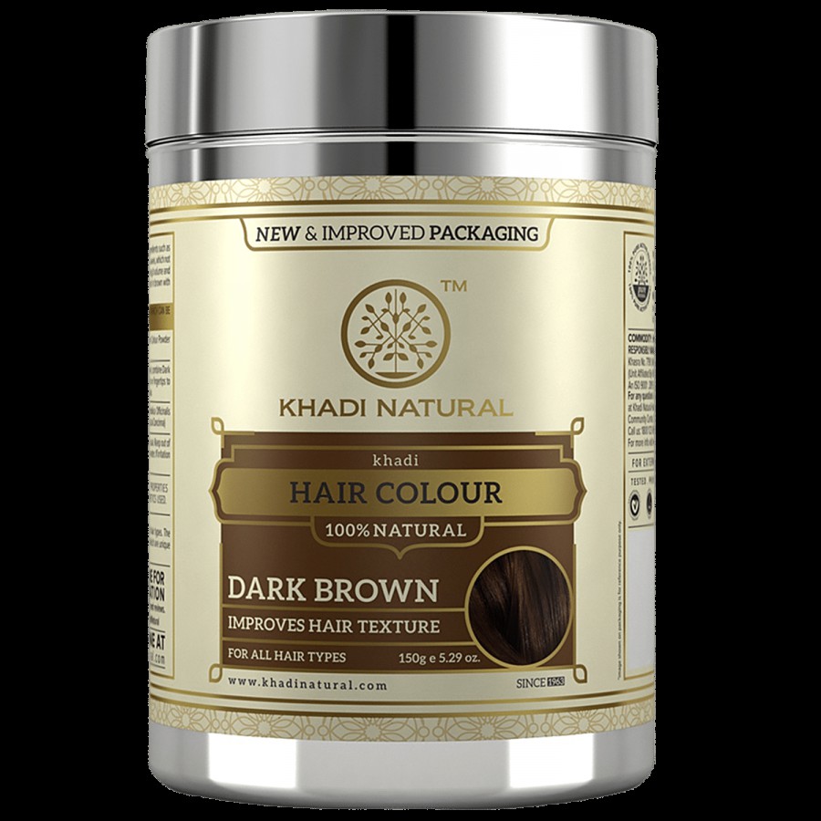 Khadi Natural Dark Brown Hair Colour - Improves Hair Texture