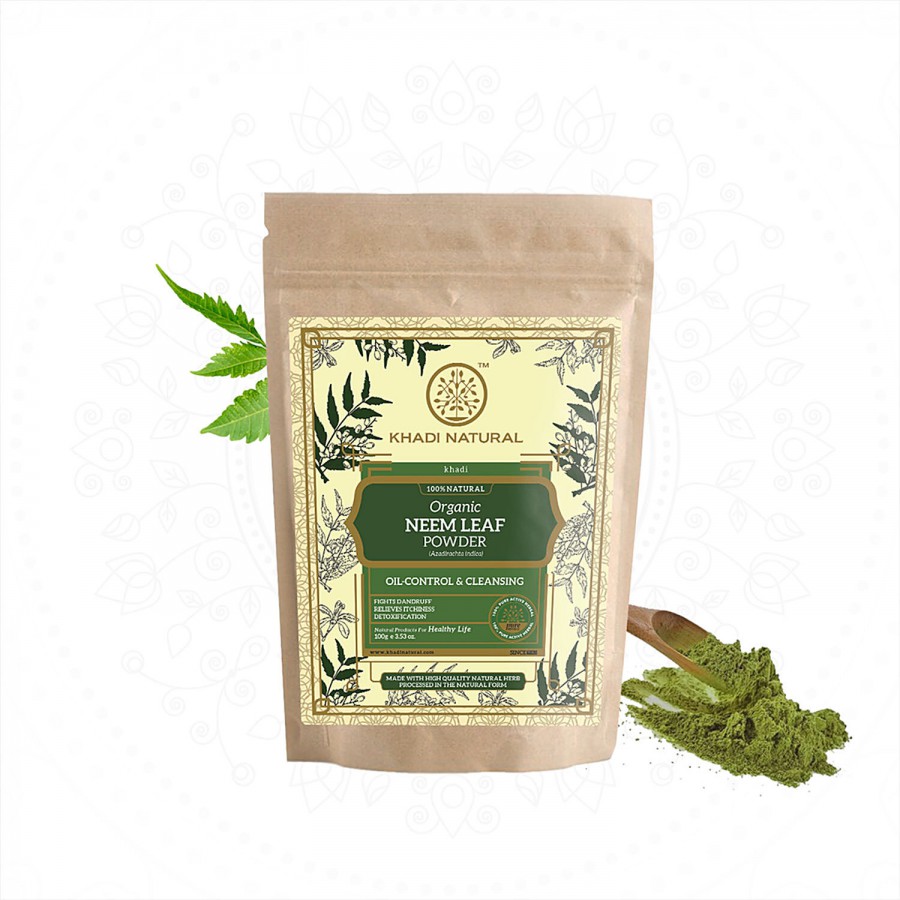 Khadi Natural Neem Leaf Organic Powder - For Oil Control & Deep Cleanseing